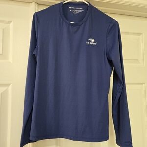 Peter Millar Sport Mens Medium  Long Sleeve Pullover US Open Navy UPF 50+